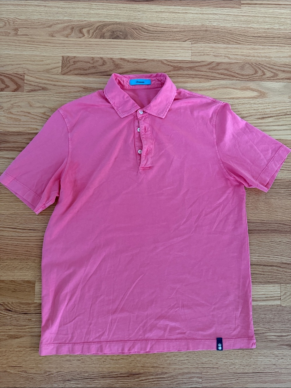 Drumohr Men's Pink Short-Sleeve Polo
